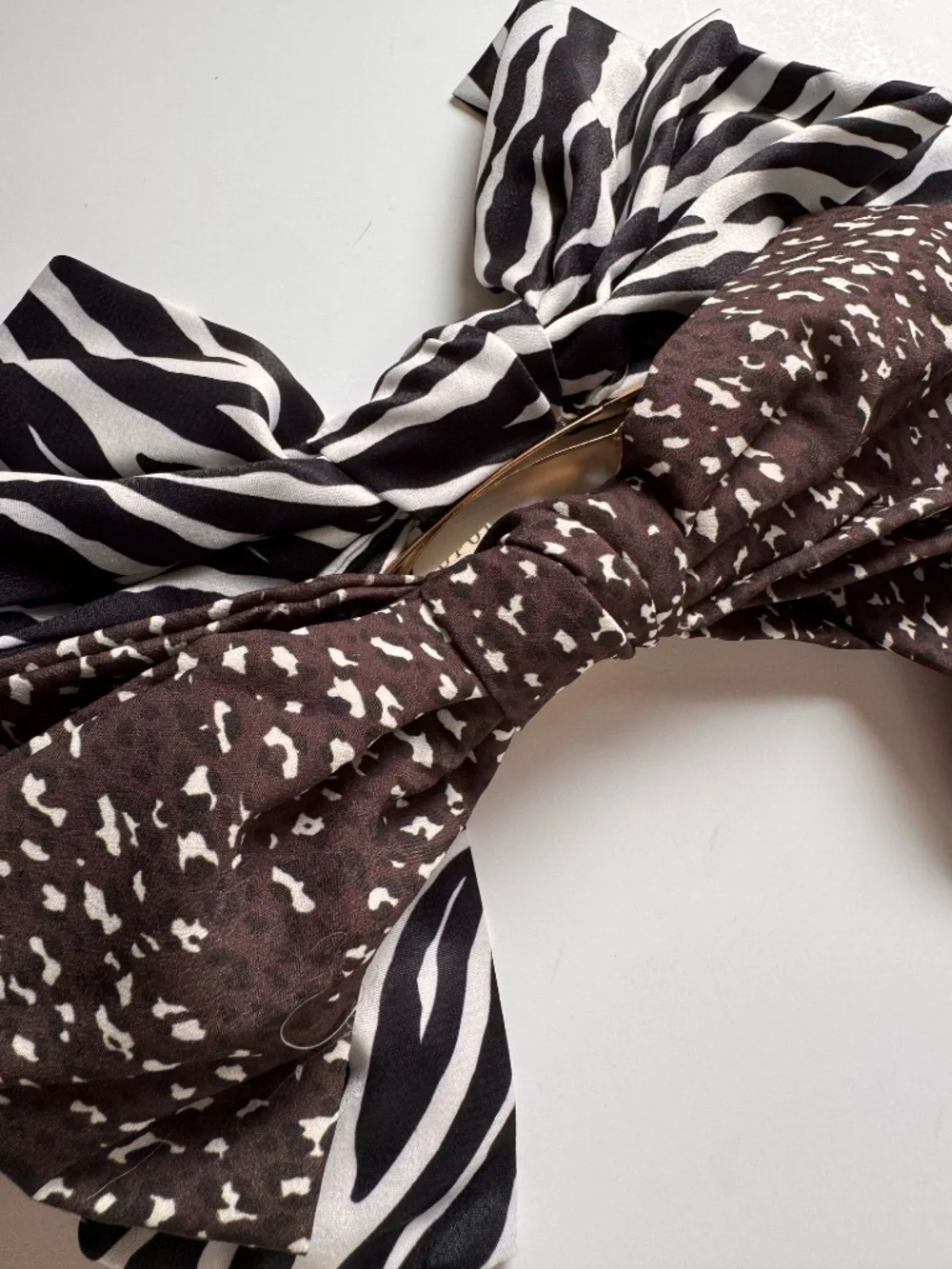 XL Oversized Hair Bow Set of 2 Coquette Zebra Leopard Anthropologie NWT